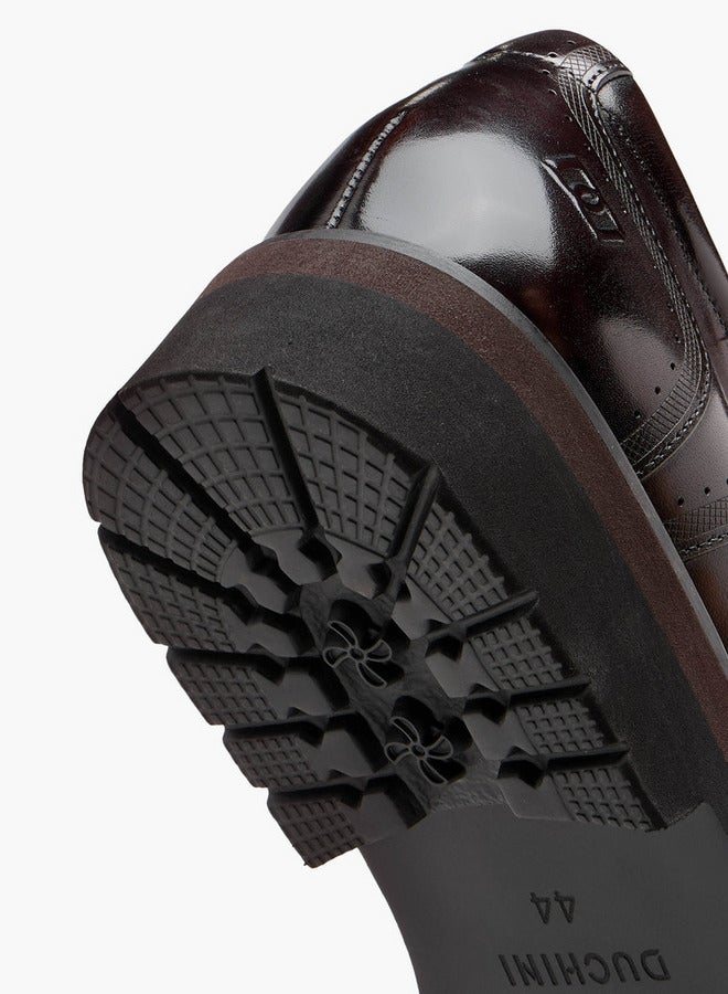 DUCHINI Men Perforated Leather Derby Shoes - Image 5